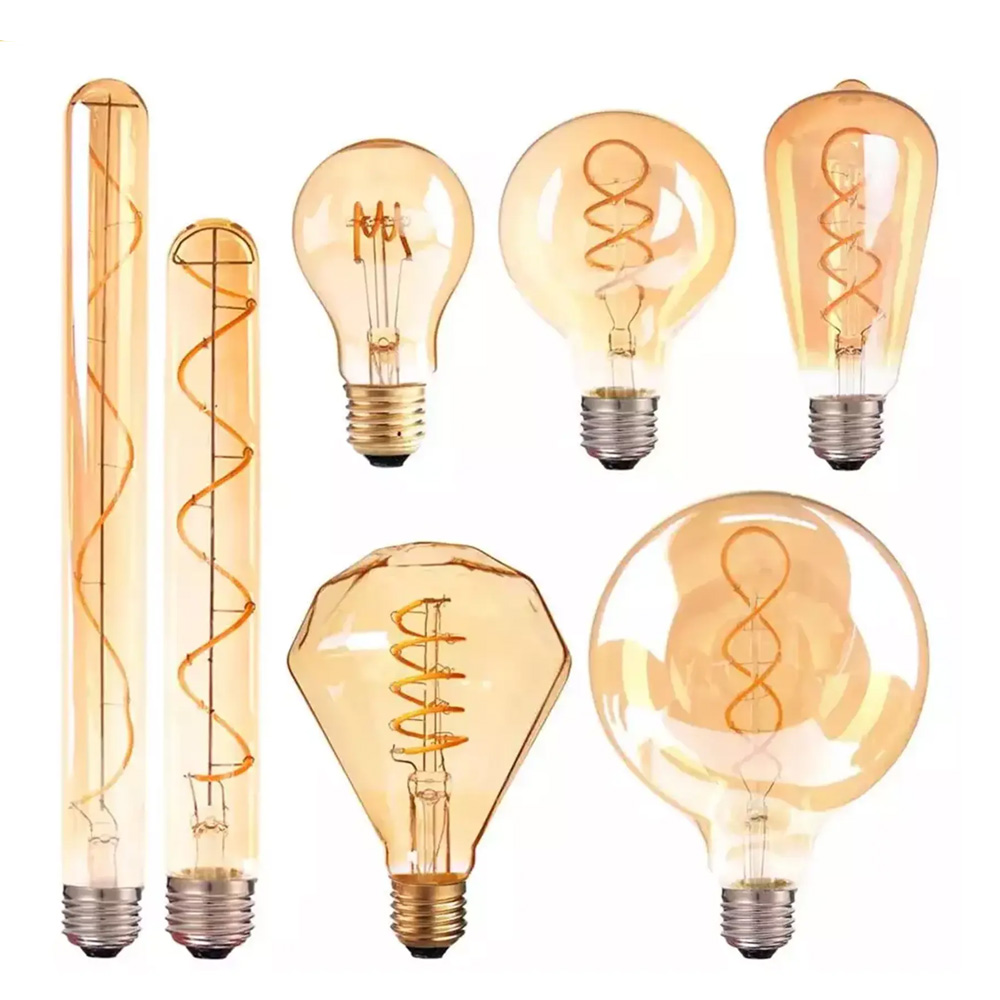 T185 G80 ST60 Spiral Vintage 110v or 220v LED Filament Bulb For Retro Lamp Pendant Lights Night Ligh