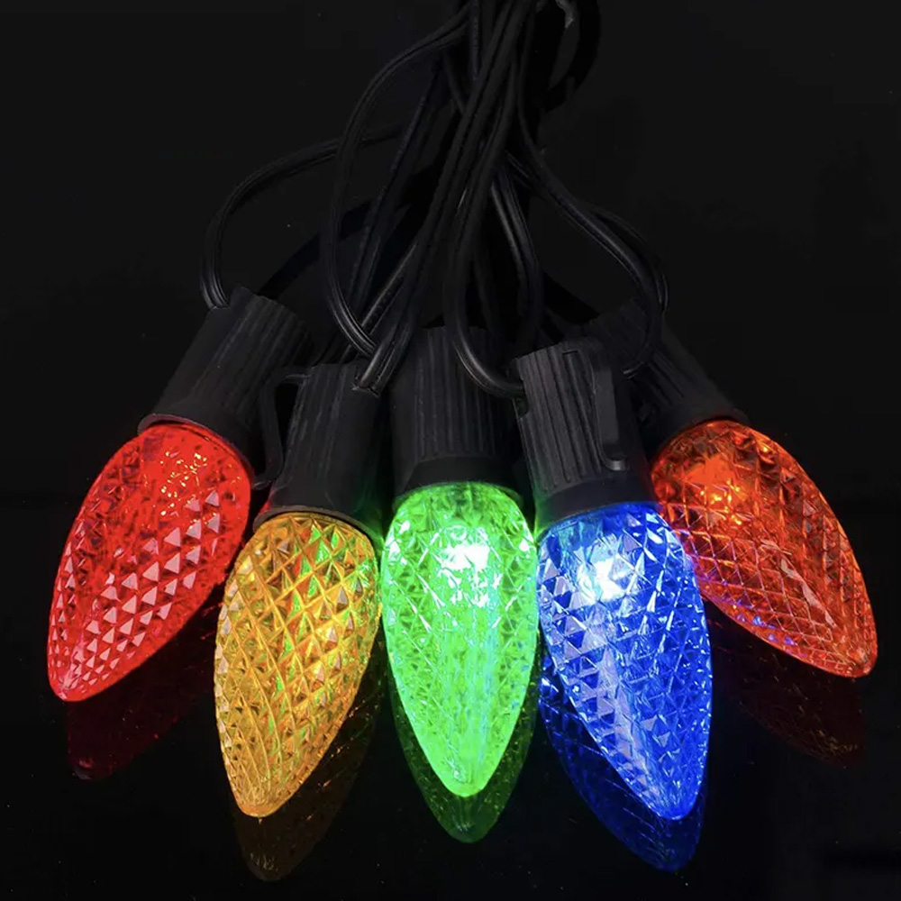 C7 Strawberry Christmas Bulb Multicolor E17 Base Edison LED Light Bulbs Waterproof Vintage LED Filam