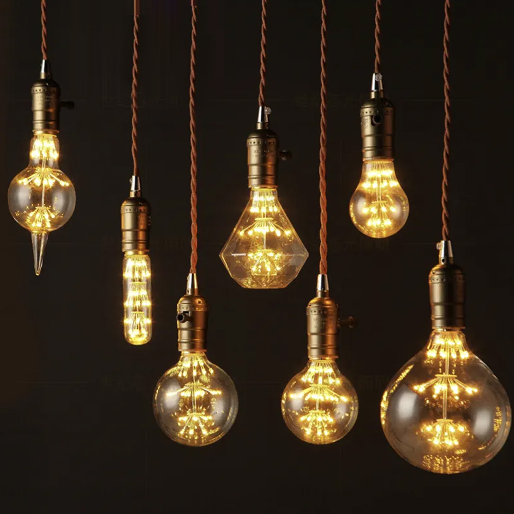 Led Star Night Lights E26 Retro Antique Bulb Sky Lamp Light Bulb Fireworks Starry Decorative Pendant Star Light led bulb