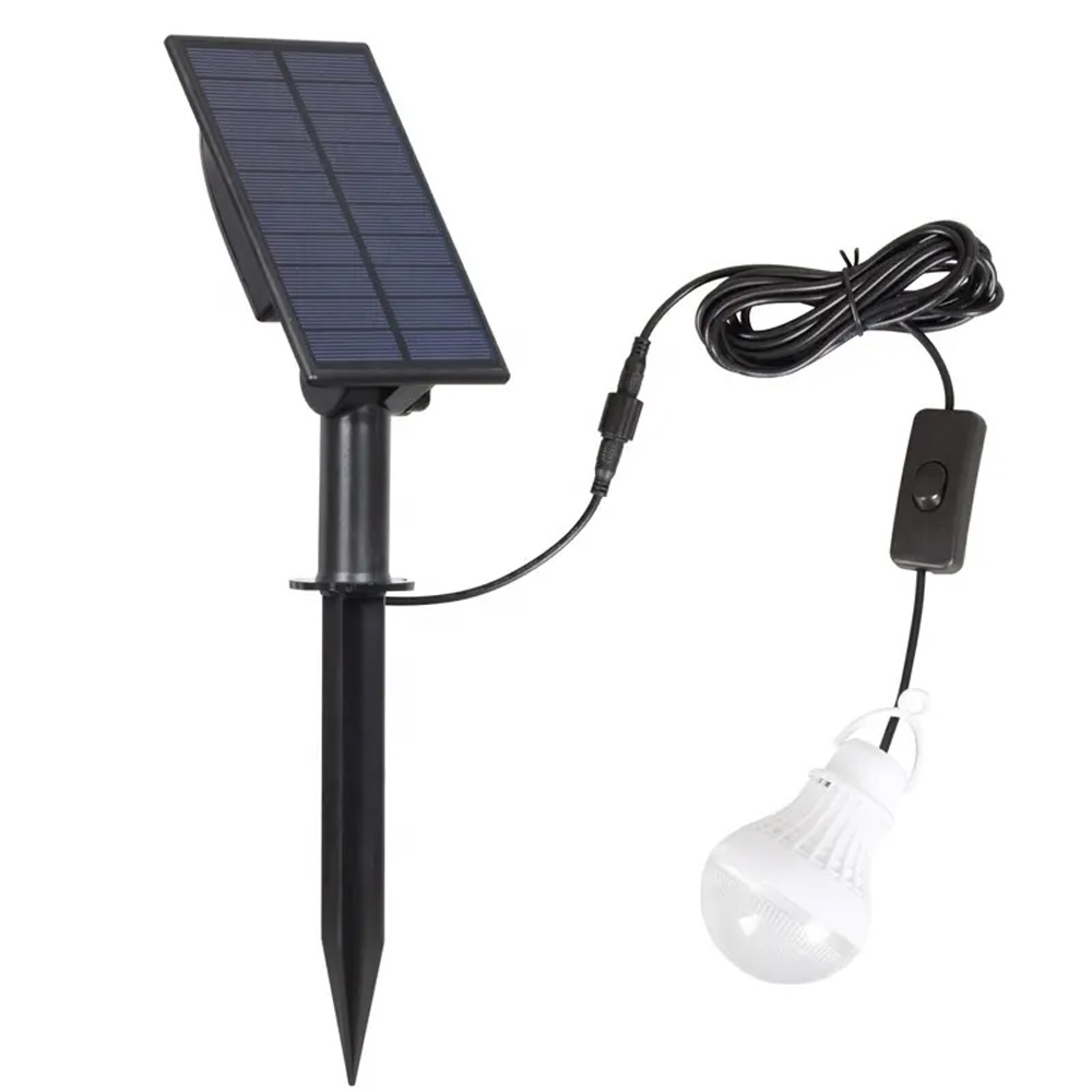 Indoor Outdoor Waterproof Battery Portable Led Solar Power Bulb Lights Garden Lights Emergency Bulbs With Switch