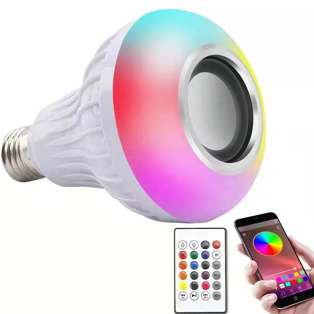 Indoor decorative light bulb remote control color changing lamp bulb E27 12W 110V 220V RGB Smart blue tooth LED music bulb
